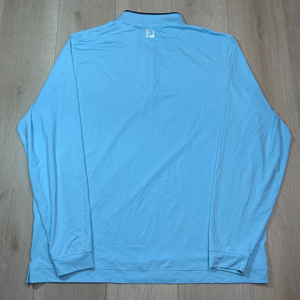 FootJoy Mens 2XL Light Blue Quarter Zip Golf Pullover Long Sleeve Performance